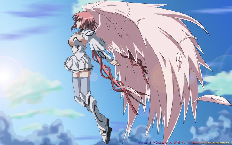 angelic girl with pink wings