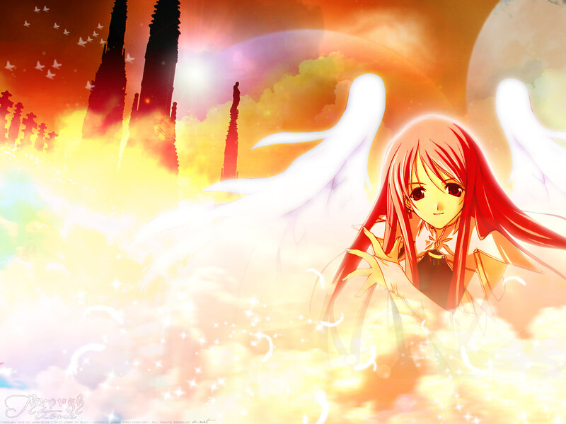 angelic girl with red hair