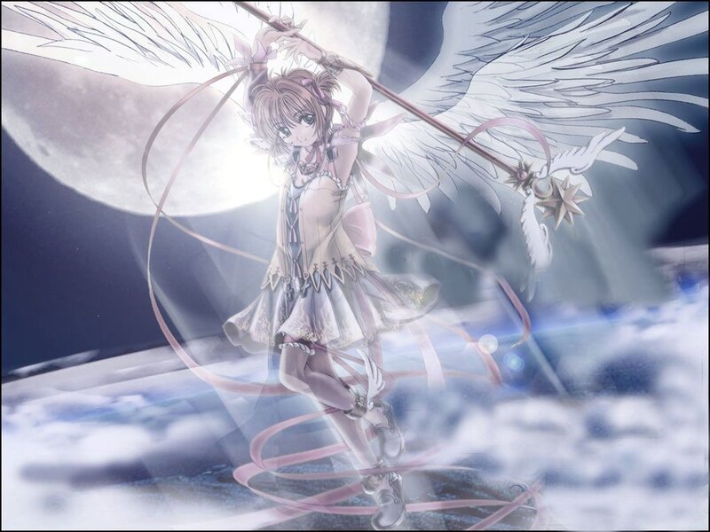angelic girl with staff and wings