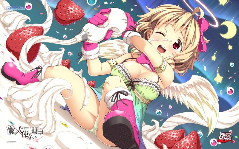 angelic girl with strawberries