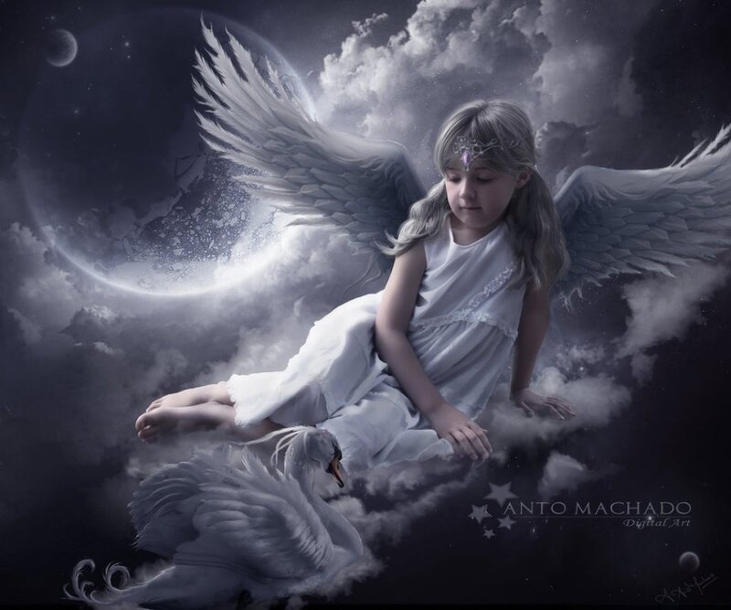Angelic Girl with Swan