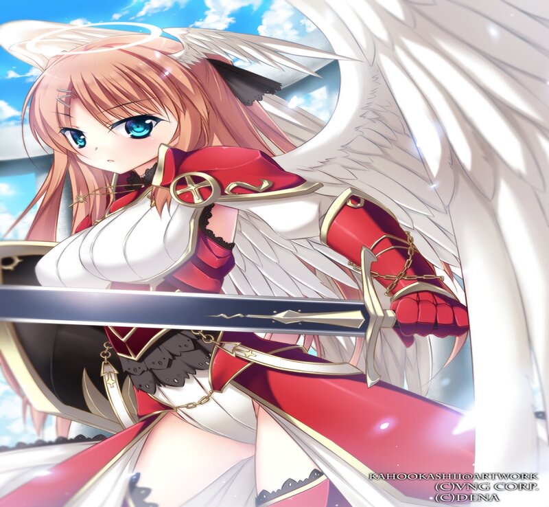 Angelic Girl with Sword — Red