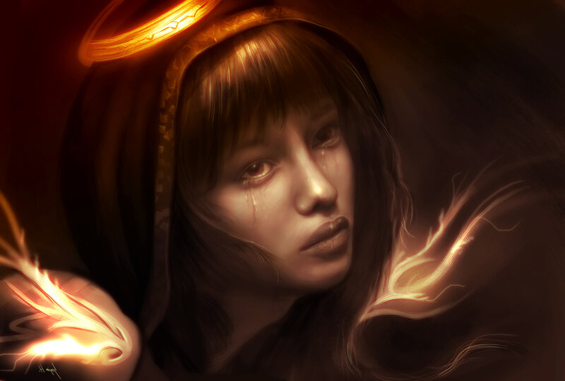 Angelic Girl with Tears