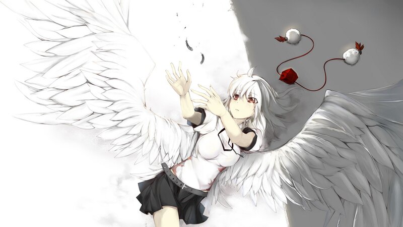 angelic girl with white wings
