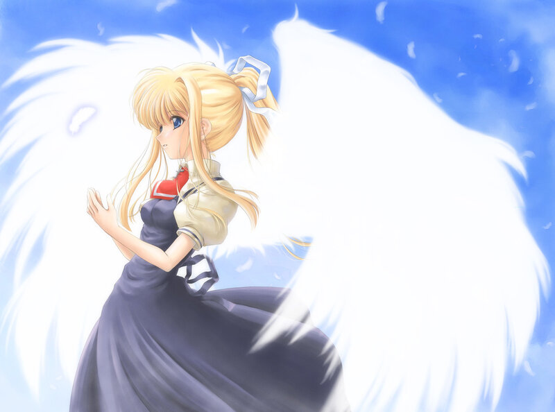 angelic girl with white wings