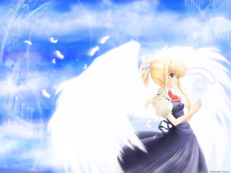 angelic girl with white wings