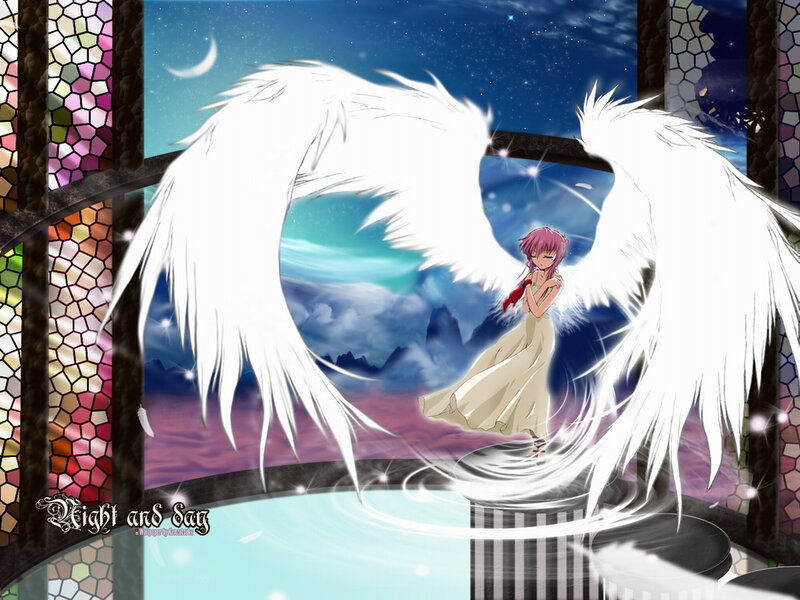 angelic girl with white wings