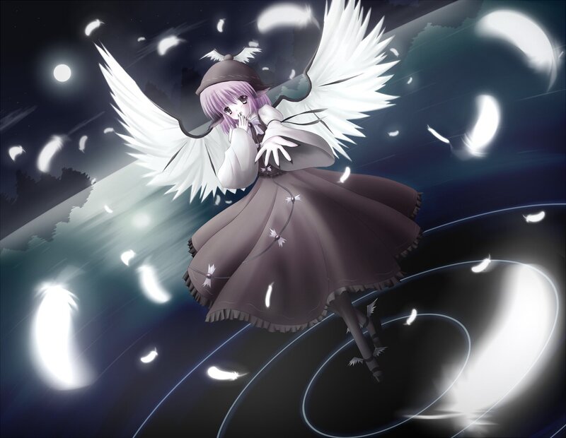 angelic girl with white wings