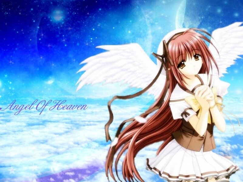 Angelic Girl with Wings — Blue, Serene