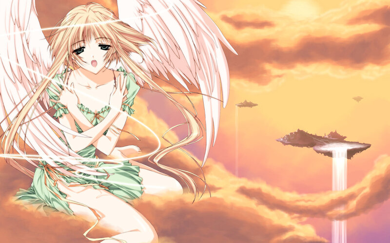 Angelic Girl with Wings — Orange, Dramatic
