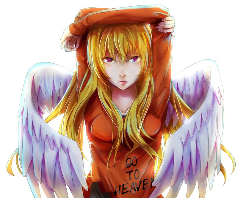 Angelic Girl with Wings — Orange, Neutral