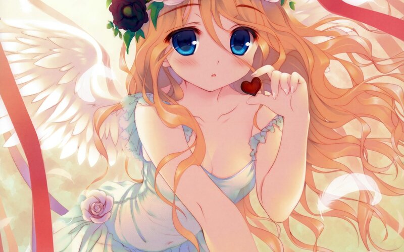 Angelic Girl with Wings — Orange
