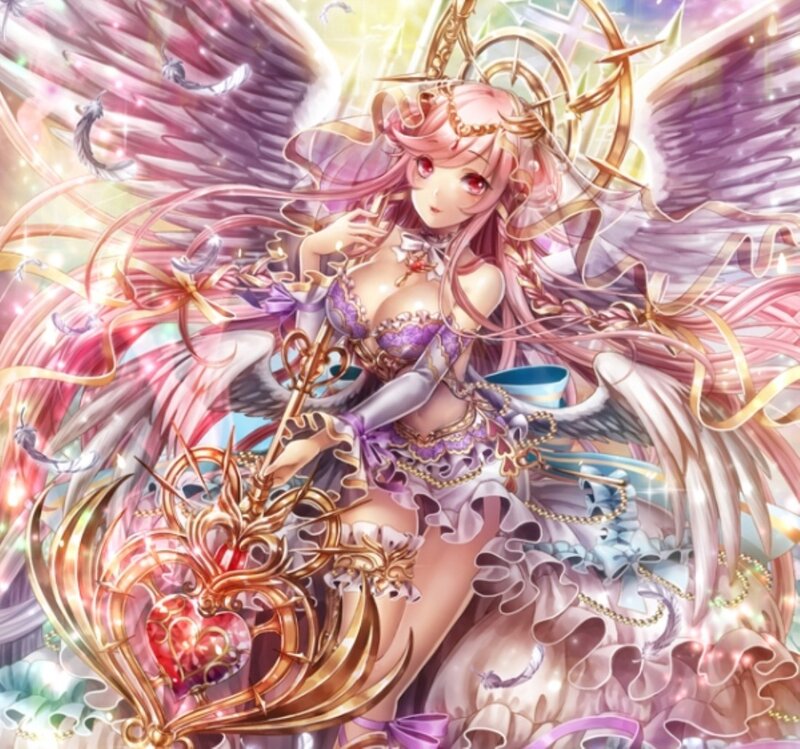 Angelic Girl with Wings — Pink, Dramatic, Digital Art