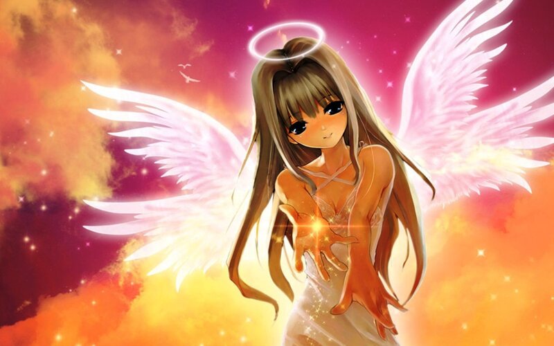 Angelic Girl with Wings — Pink, Dramatic