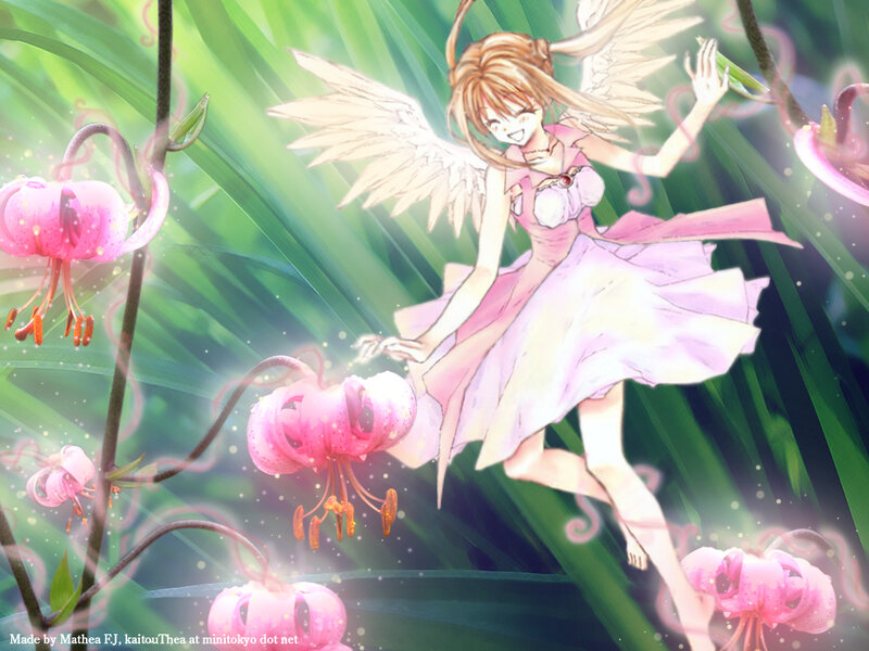 Angelic Girl with Wings — Pink, Serene