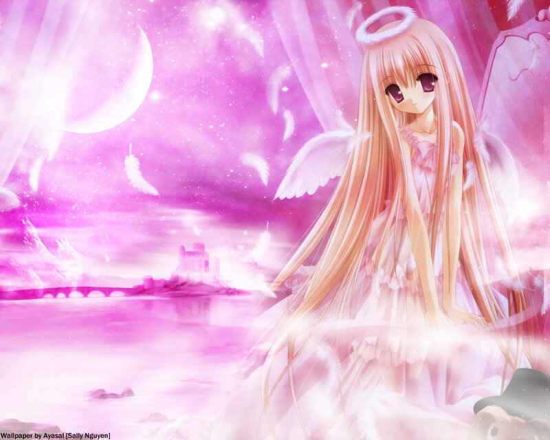 Angelic Girl with Wings — Pink