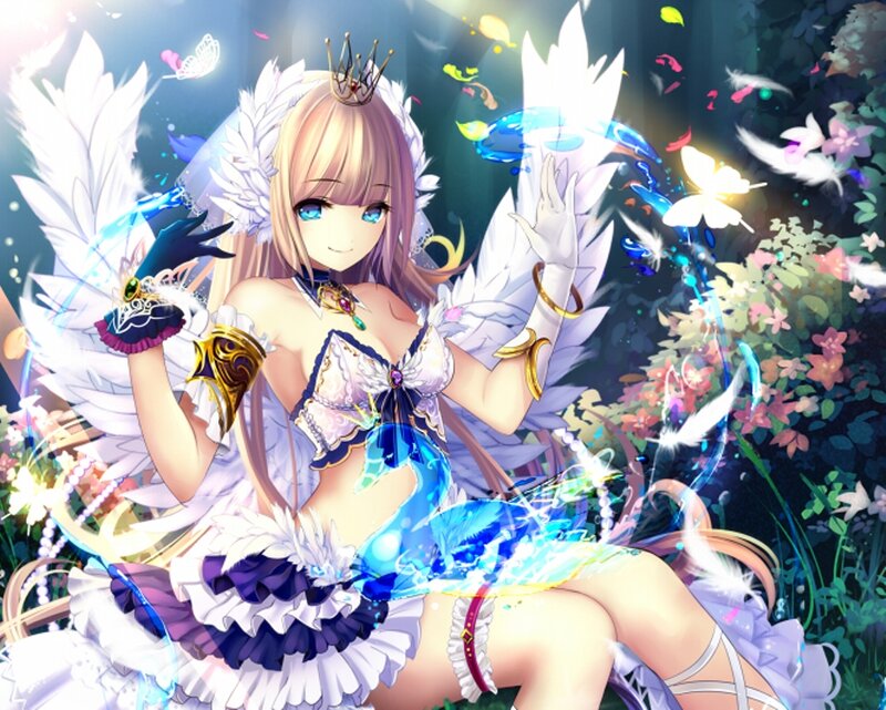 Angelic Girl with Wings — White, Magical, Night