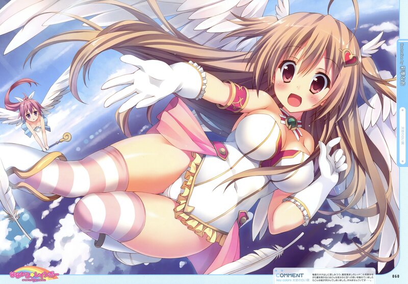 Angelic Girl with Wings — White, Playful