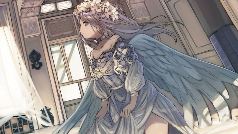 Angelic Girl with Wings — White, Serene, Morning, Digital Art