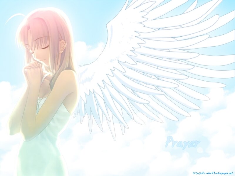 Angelic Girl with Wings — White, Serene, Morning