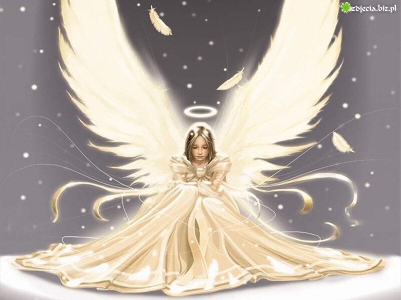 Angelic Girl with Wings — White, Serene, Night, Digital Art
