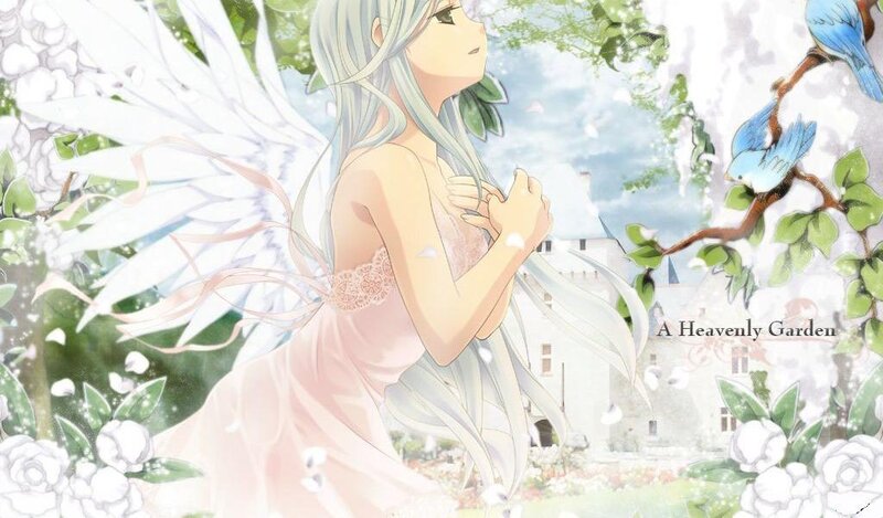 Angelic Girl with Wings — White, Serene, Spring, Anime