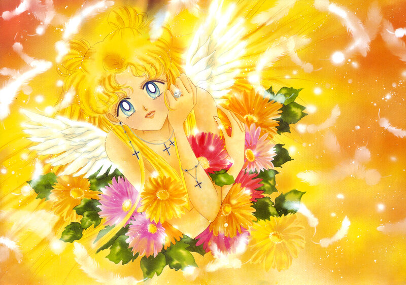 Angelic Girl with Wings — Yellow, Radiant