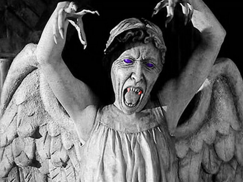 Angelic monster with glowing eyes