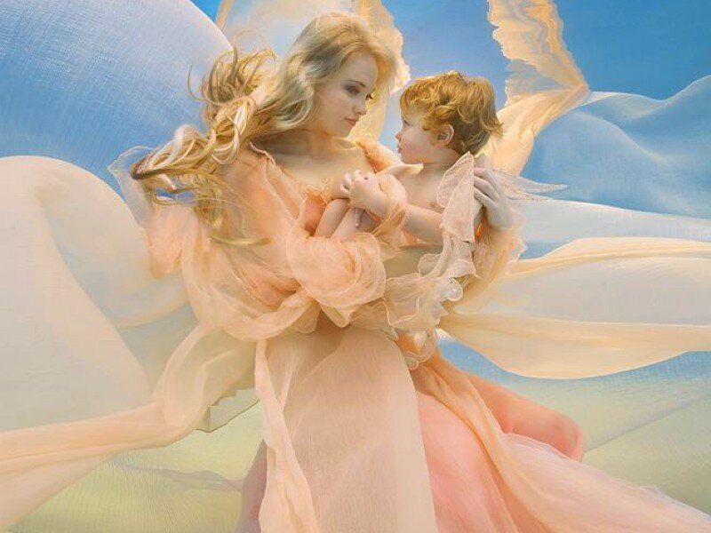 angelic mother and child