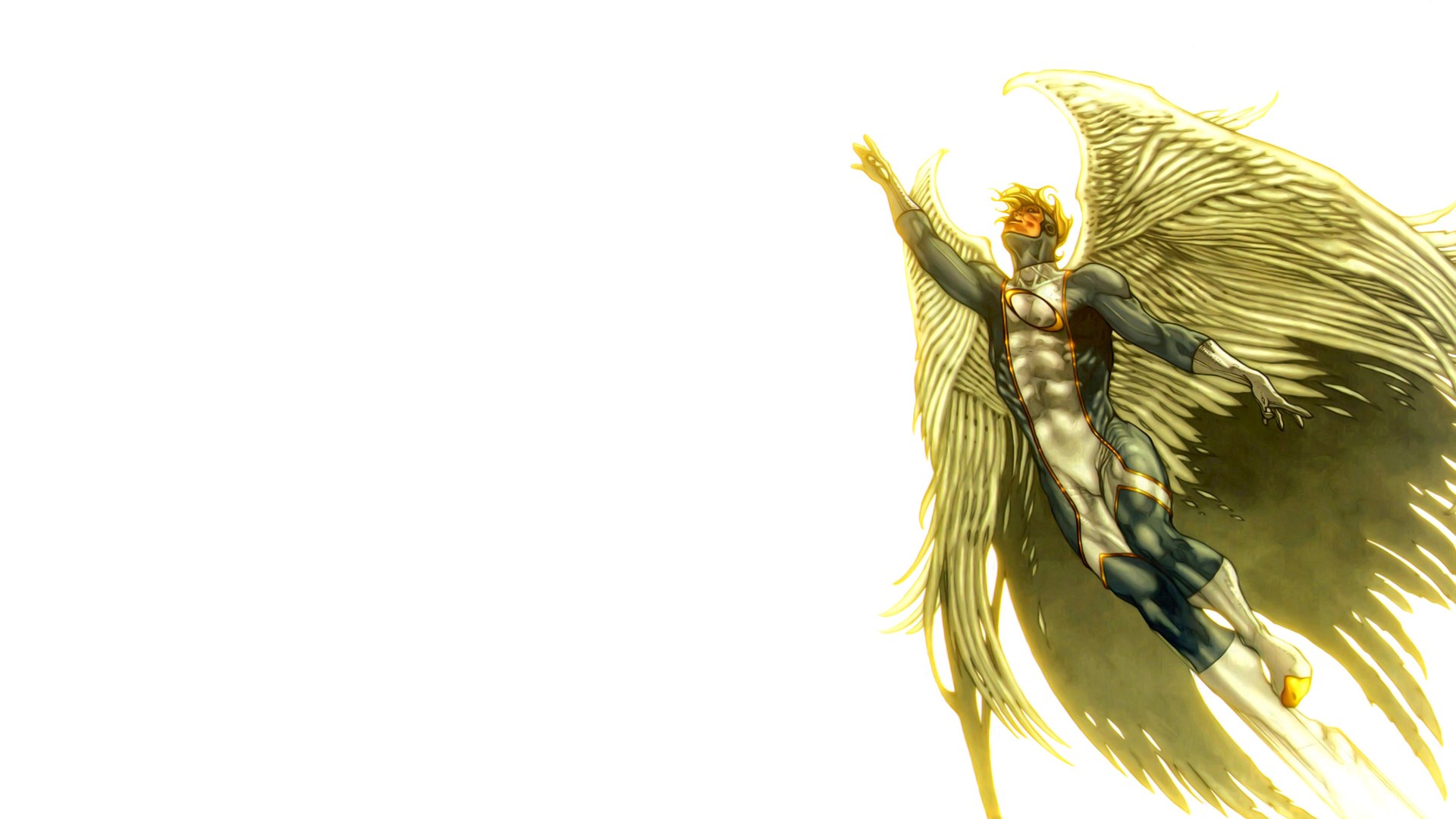 angelic superhero in flight