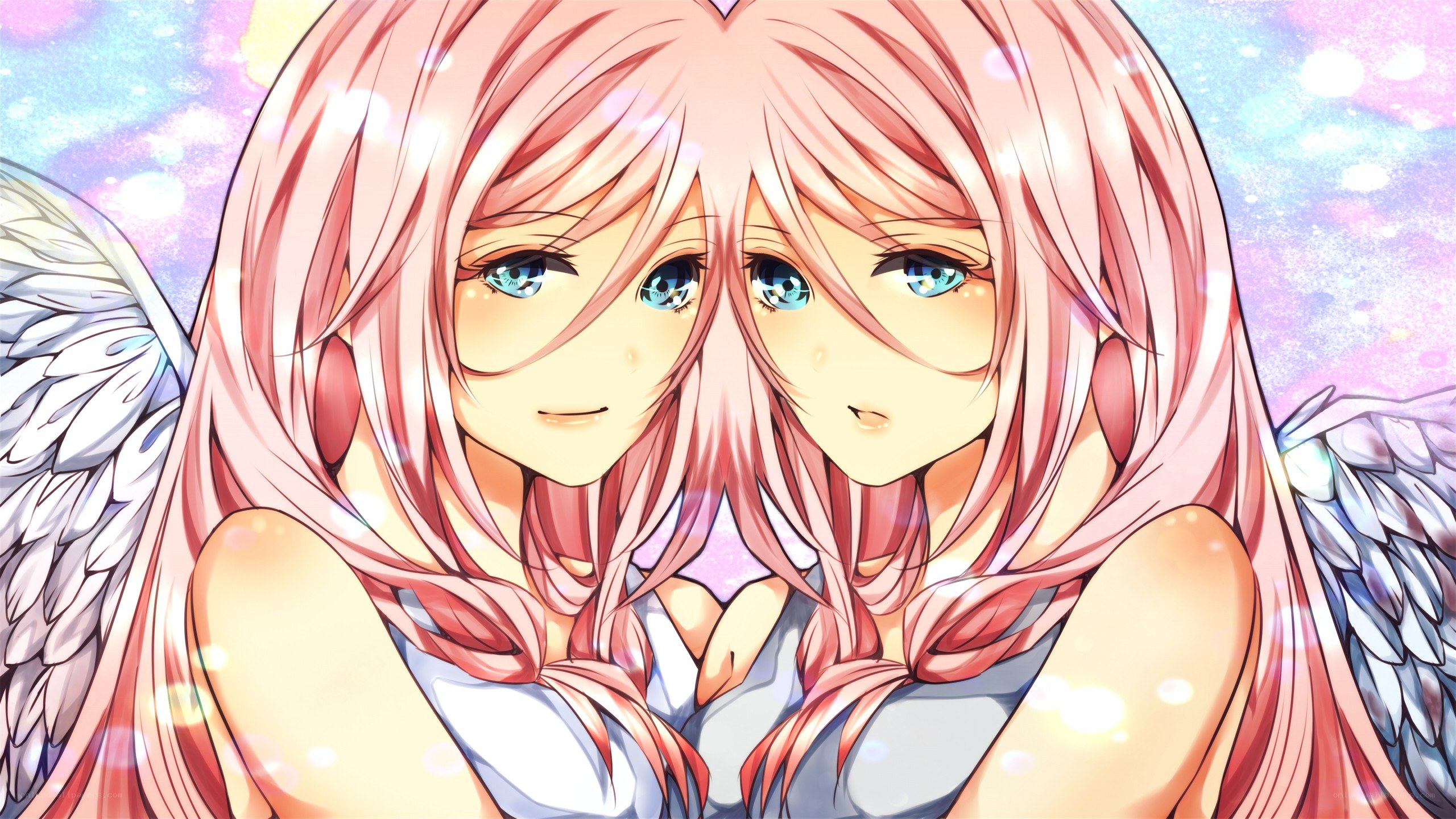 angelic twin sisters with wings