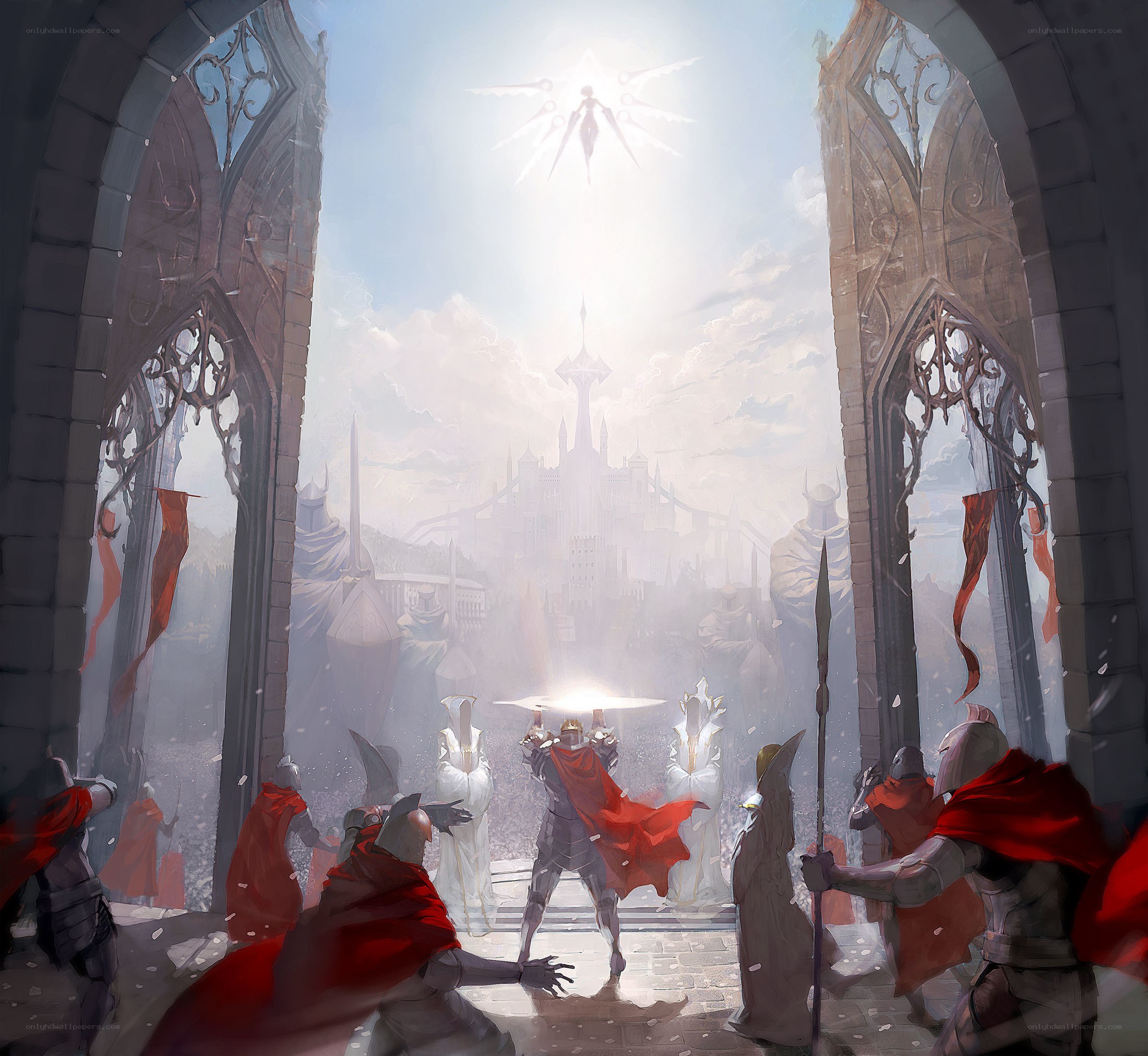 Angelic vision in a castle