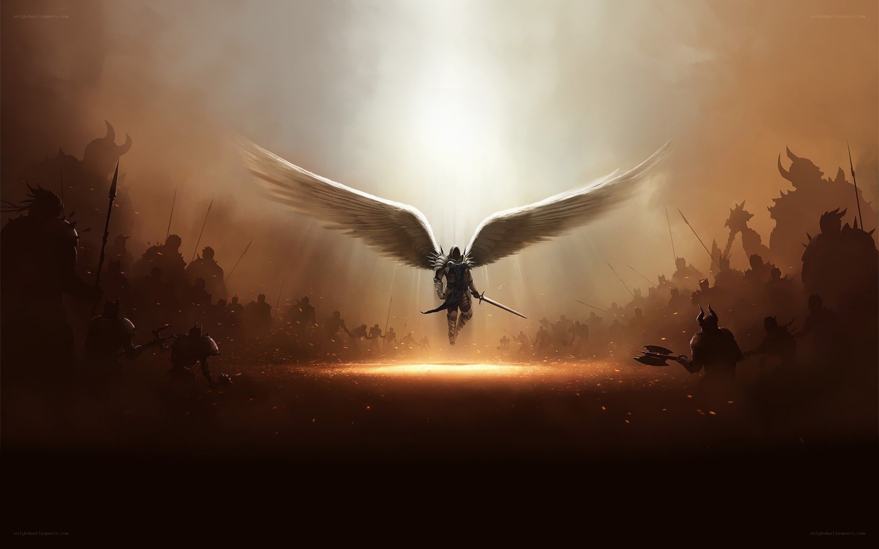 angelic warrior descends