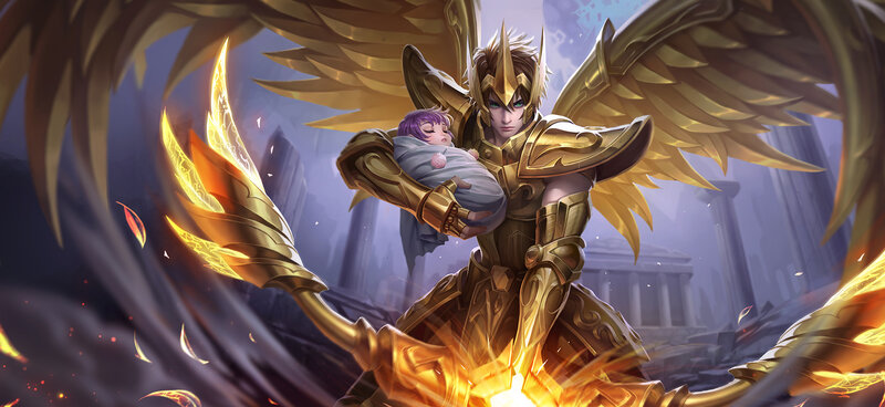 Angelic Warrior Holding Baby