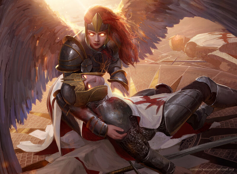 Angelic Warrior Holding Wounded Knight