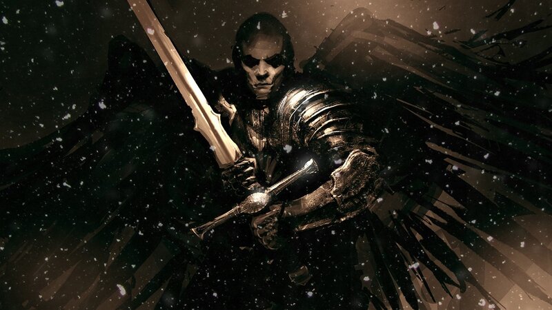 angelic warrior in armor