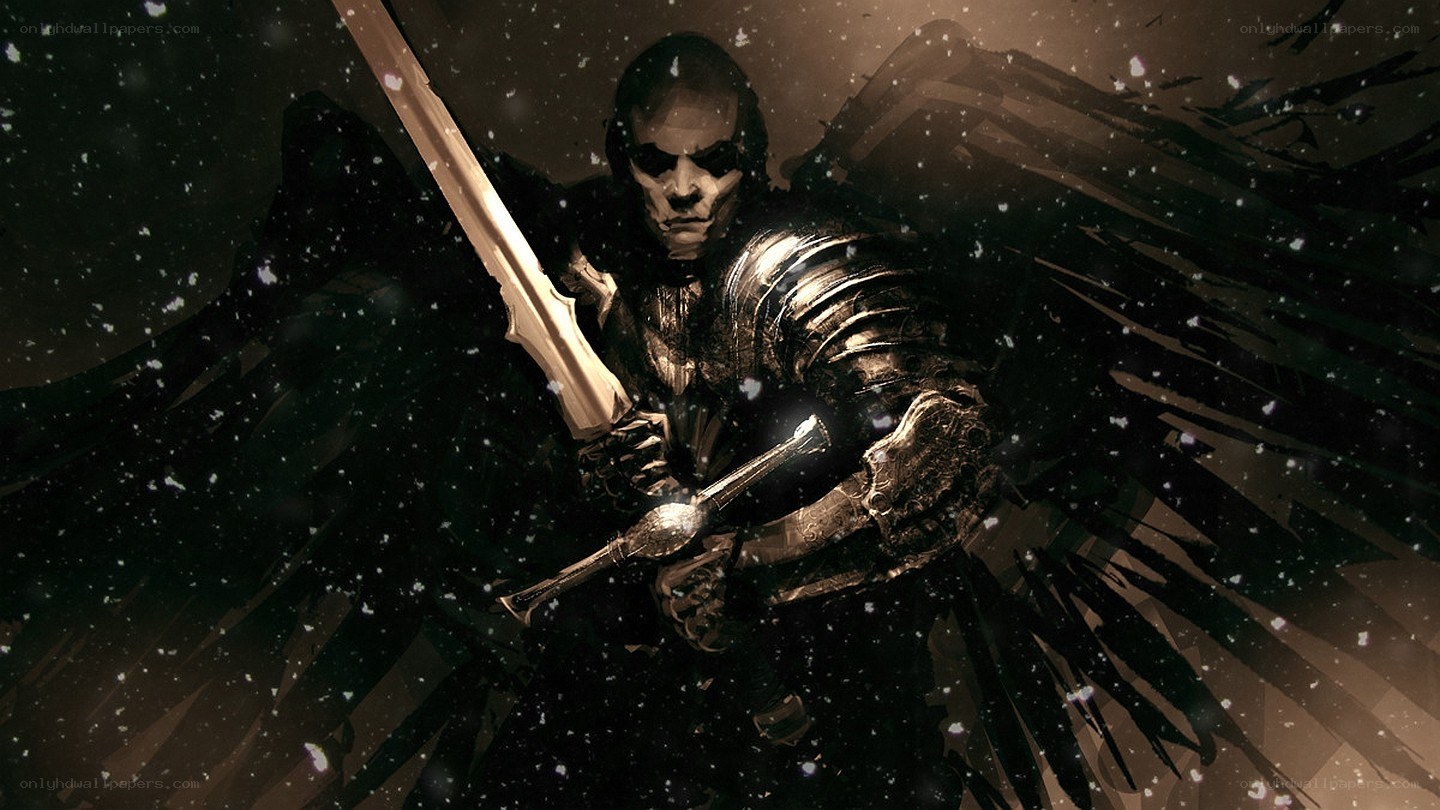 angelic warrior in armor