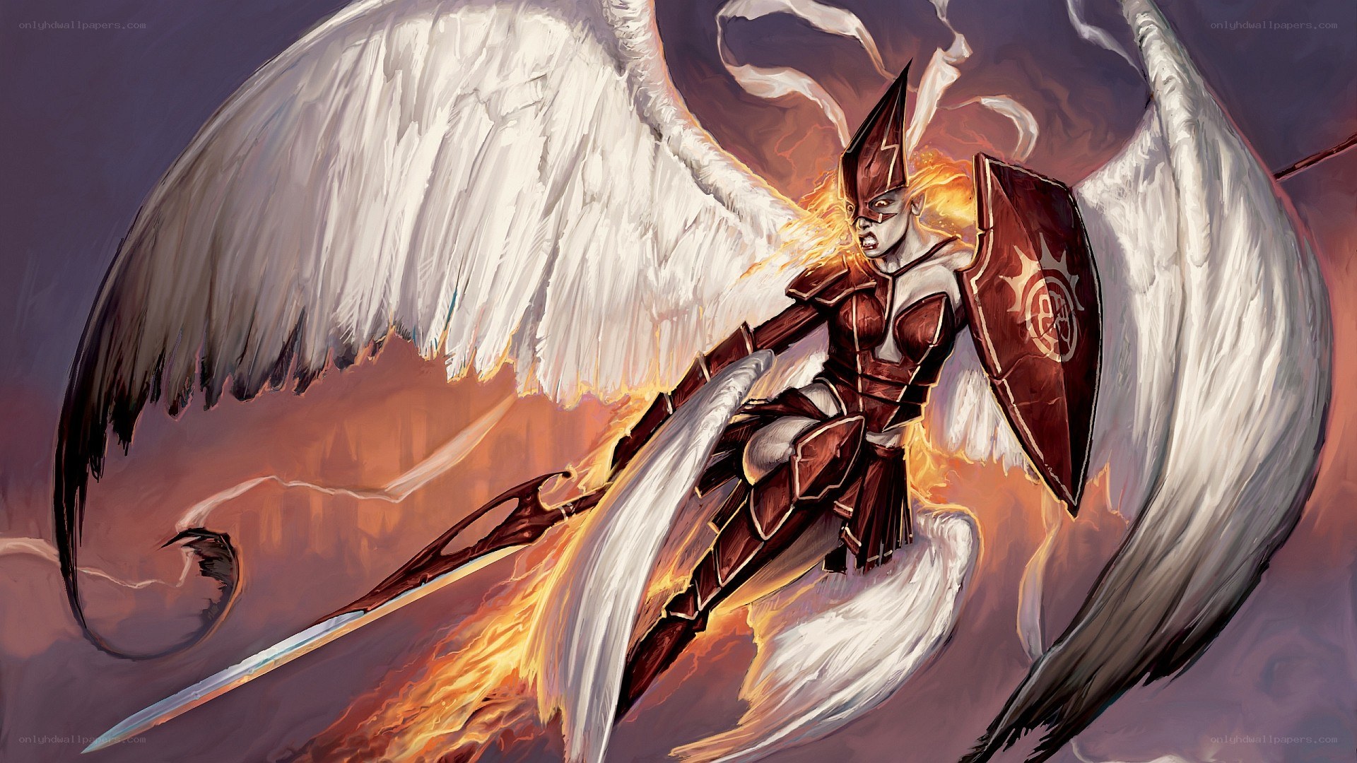 angelic warrior in battle