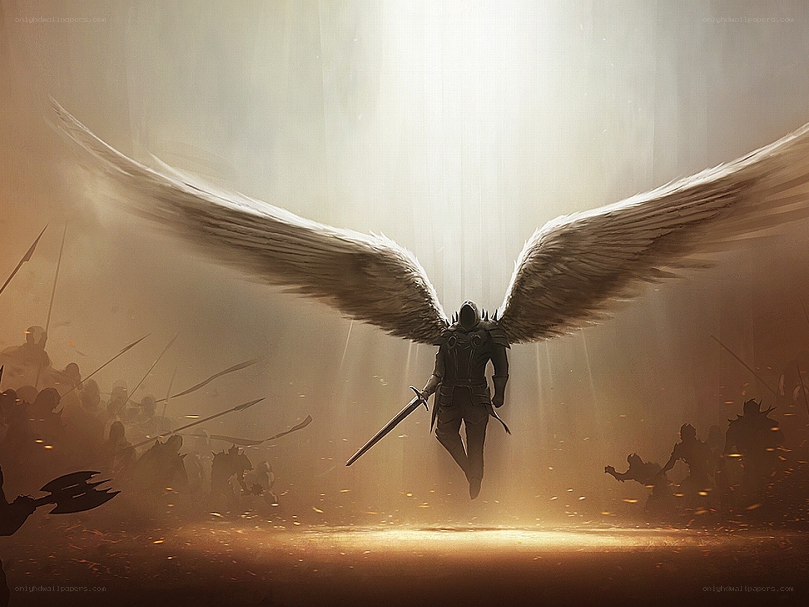 angelic warrior in battle