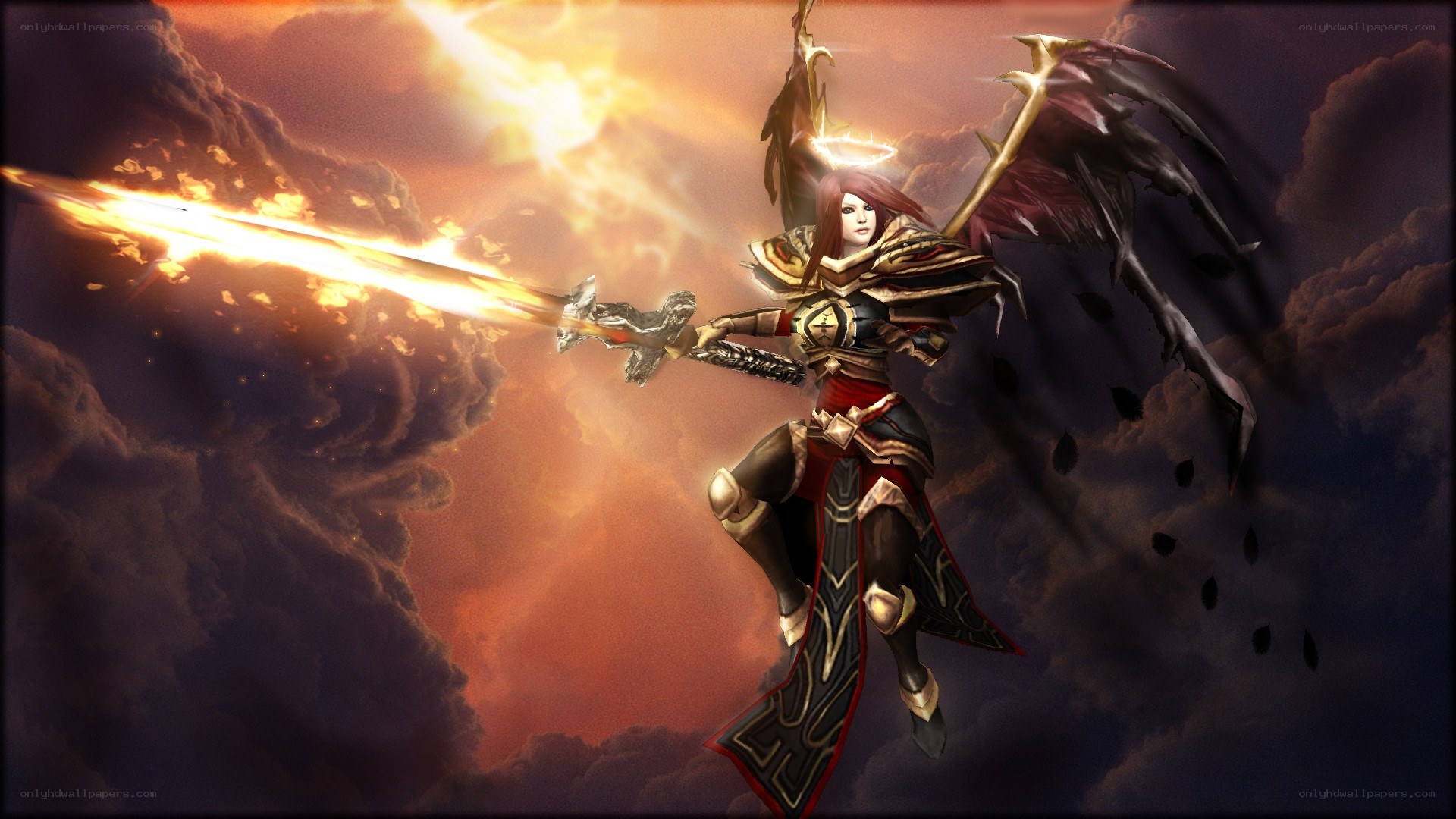 angelic warrior in battle