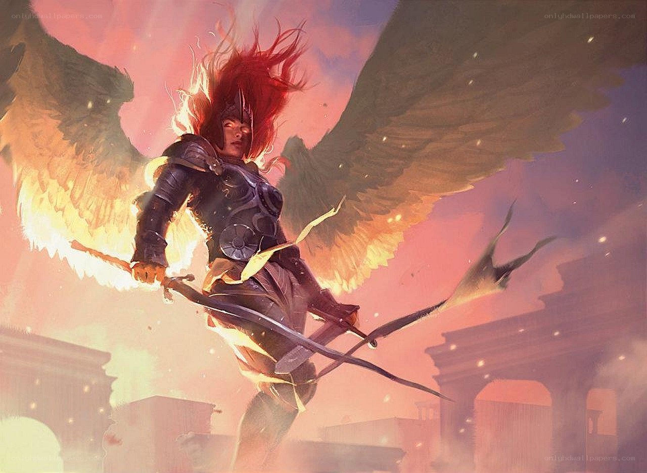 angelic warrior in battle