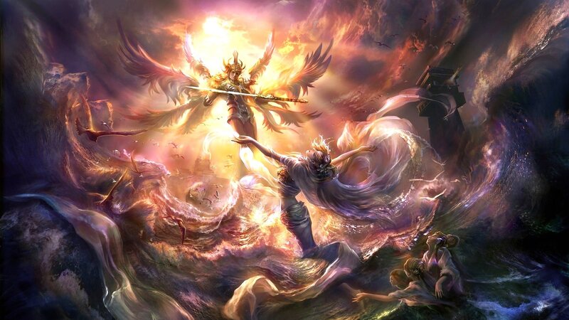 Angelic Warrior in Battle — Gold