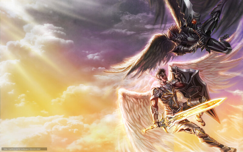 Angelic Warrior in Battle — Yellow