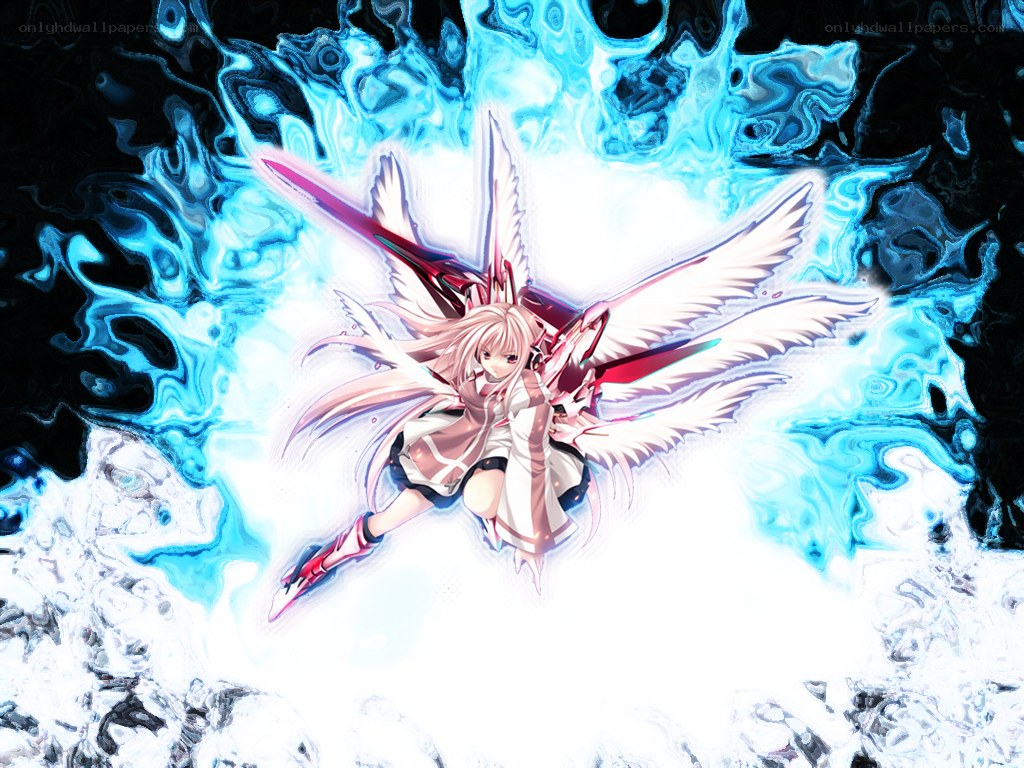 angelic warrior in blue energy