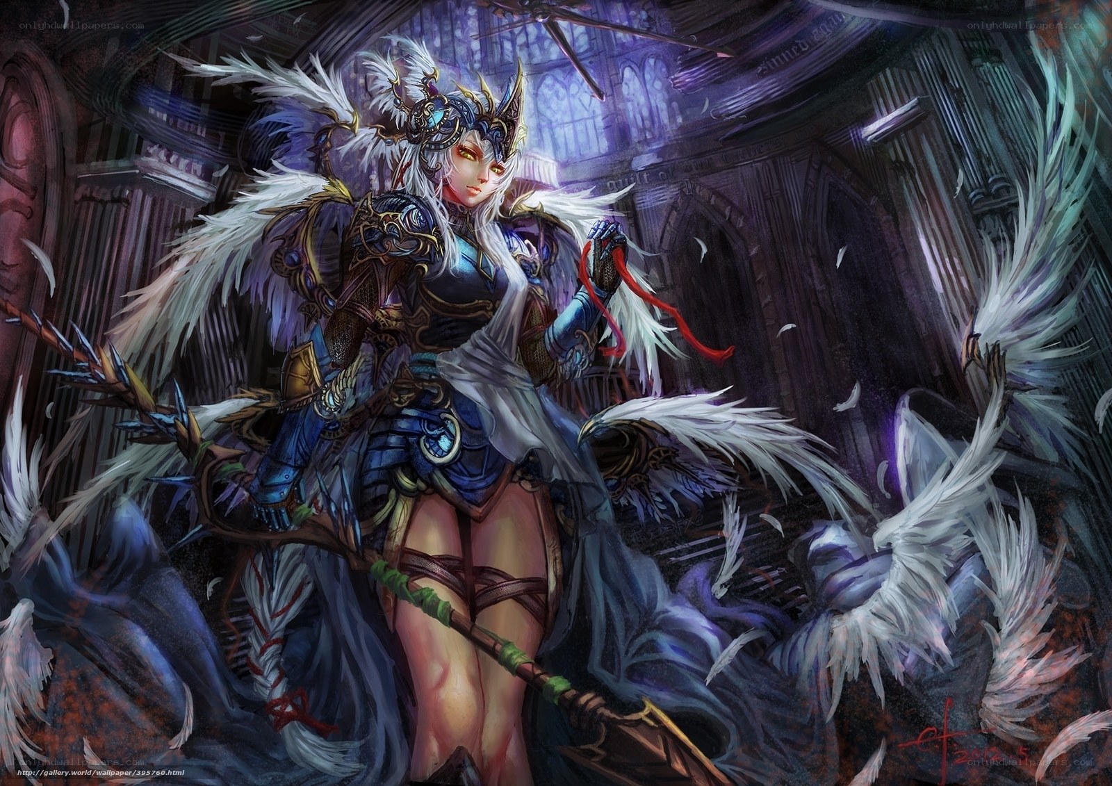 angelic warrior in cathedral