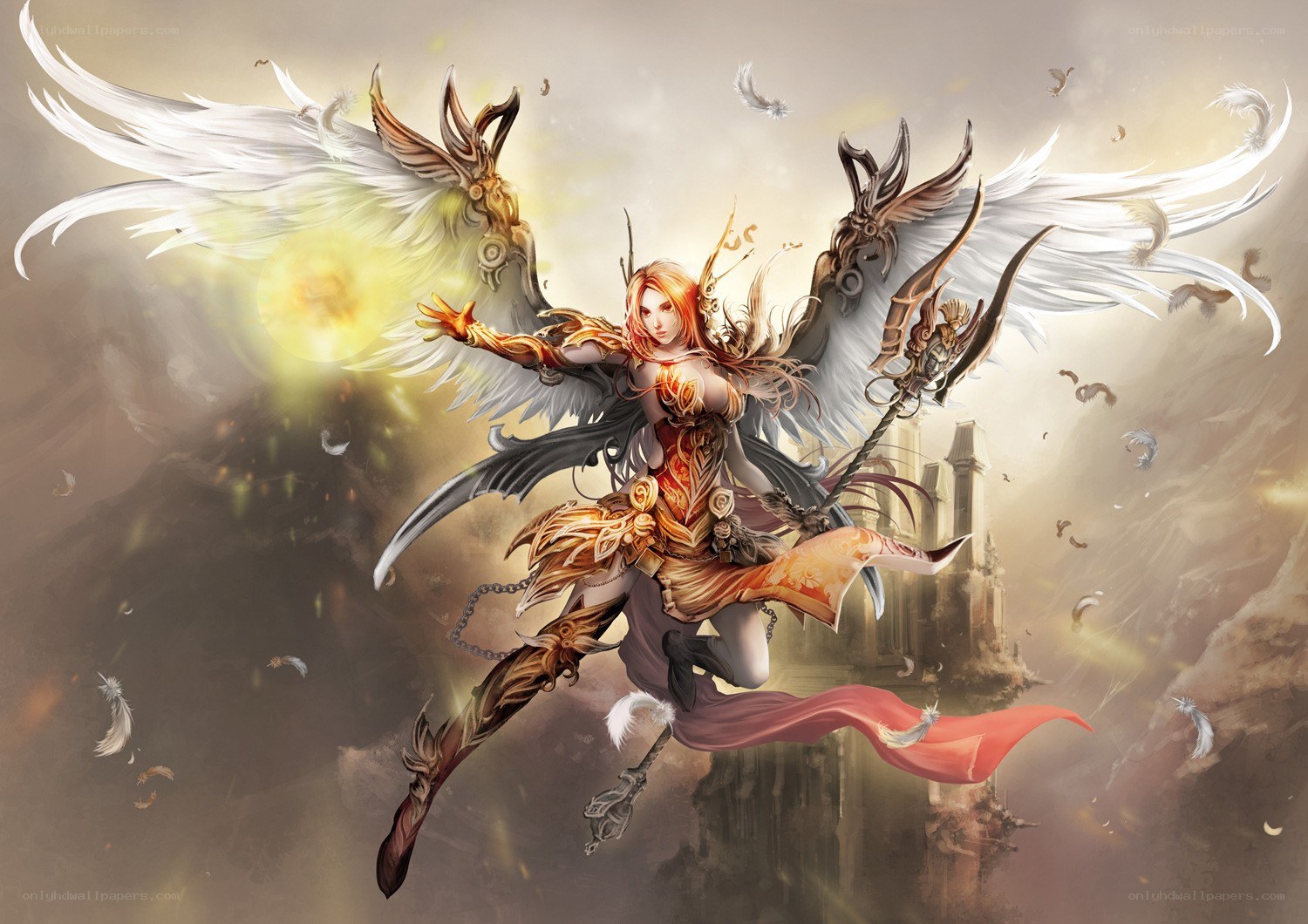 angelic warrior in flight