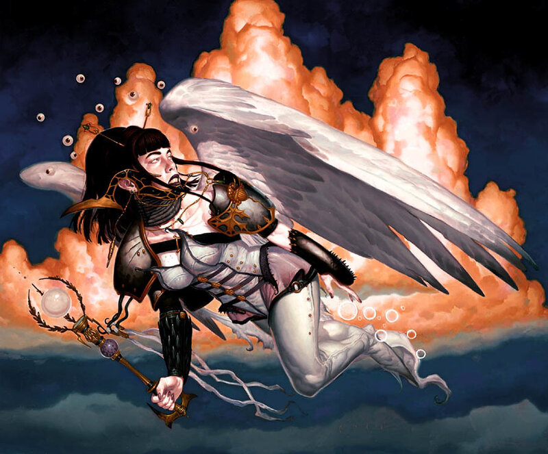 angelic warrior in flight