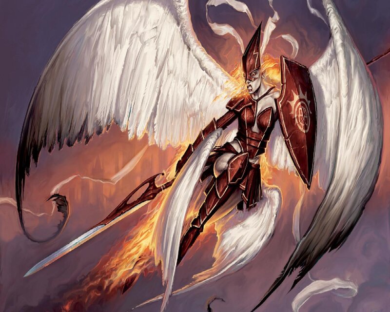 Angelic Warrior in Flight — White