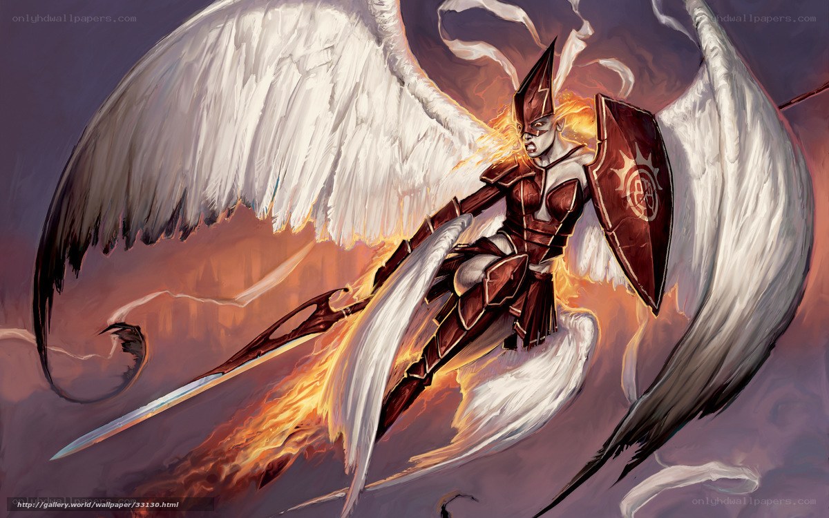 angelic warrior in flight