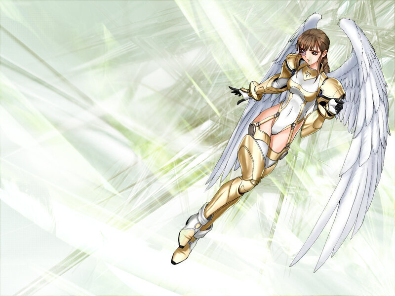 angelic warrior in golden armor